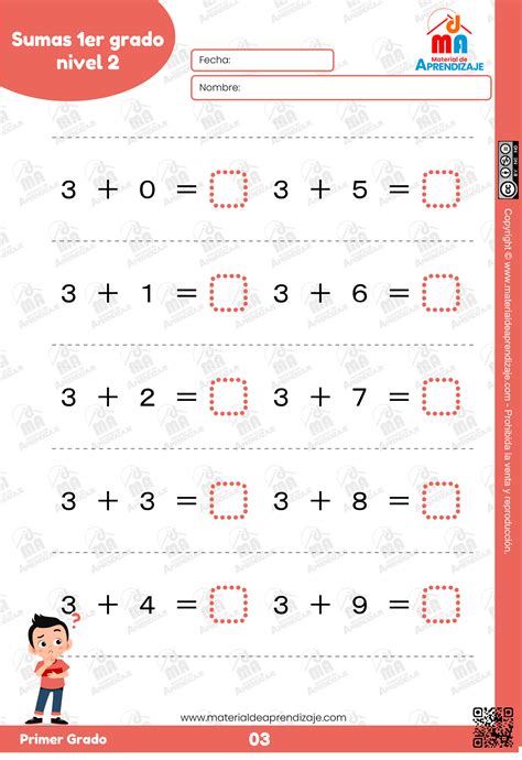 Sumas Para Primer Grado Nivel Material De Aprendizaje