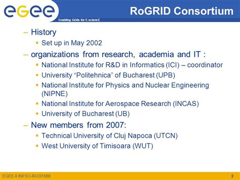 EGEE II INFSO RI Enabling Grids For E SciencE EGEE07 NA3 Partners