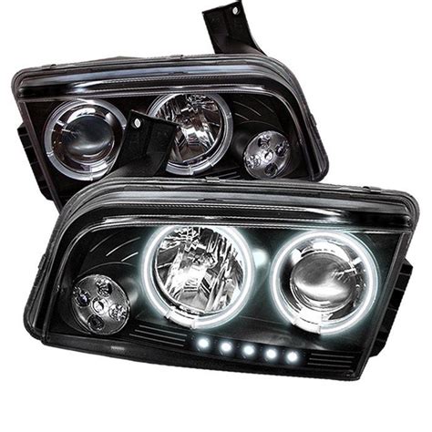 Dodge Charger Black Ccfl Halo Projector Headlights