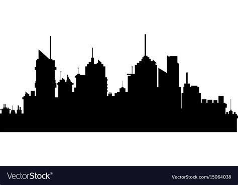 Silhouette of city skyline building architecture Vector Image