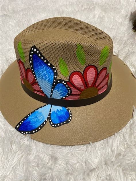 Hand Painted Hat Fedora Sombrero Artesanal Etsy