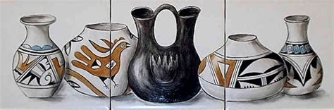 Nontraditional Colors Pueblo Pottery Designs-Tile Art