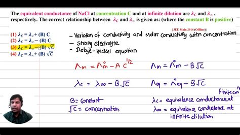 The Equivalent Conductance Of Nacl At Concentration C And At