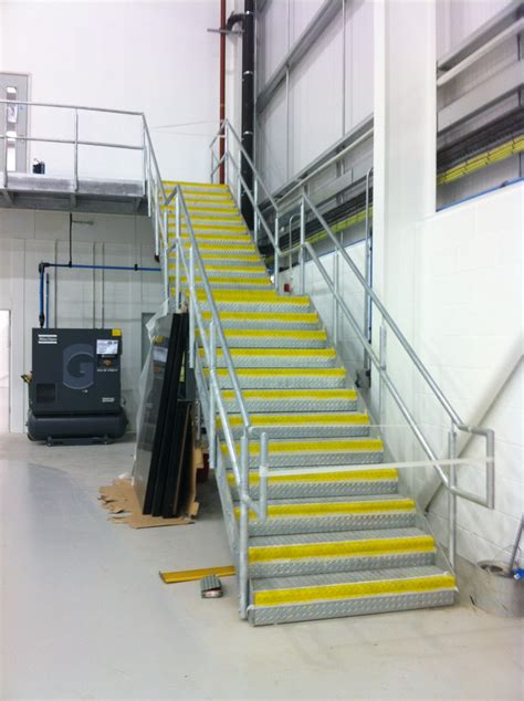 Galvanised Straight Steel Staircase Flight Morris Fabrications Ltd Architectural Metalworkers