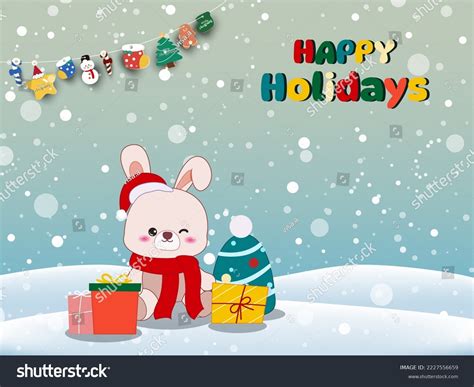 Vector Illustration Cute Cartoon Christmas Card Stock Vector Royalty