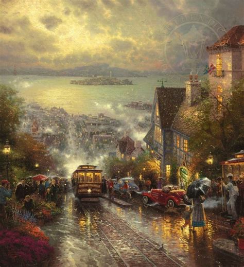 Hyde Street And The Bay San Francisco Thomas Kinkade Art Thomas