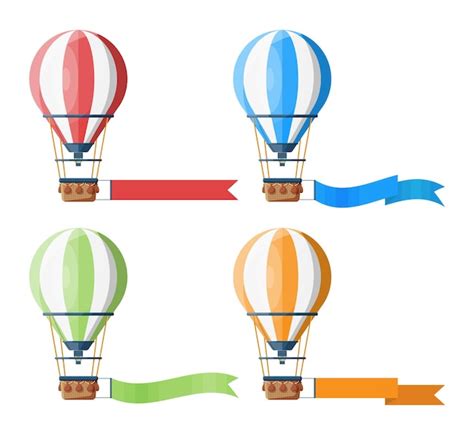 Premium Vector Colorful Hot Air Balloons Set