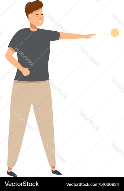 Young Man Throwing Ball Playing Petanque Game Vector Image