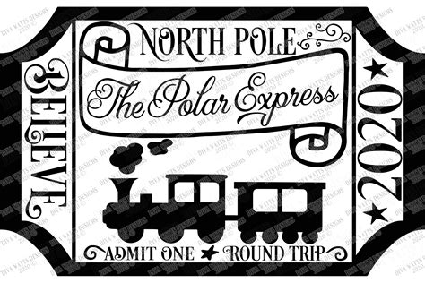 The Polar Express North Pole Christmas Ticket Sign Cut File