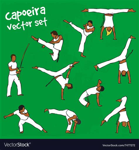 Capoeira Set Royalty Free Vector Image Vectorstock