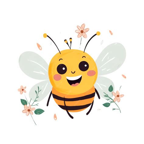 Premium Ai Image A Cute Bee Buzzing Around With A Smile Playful