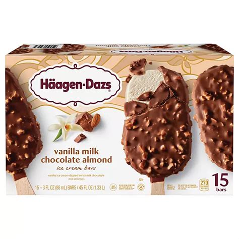 Haagen Dazs Vanilla Milk Chocolate Almond Ice Cream Bars 15 Ct Sams