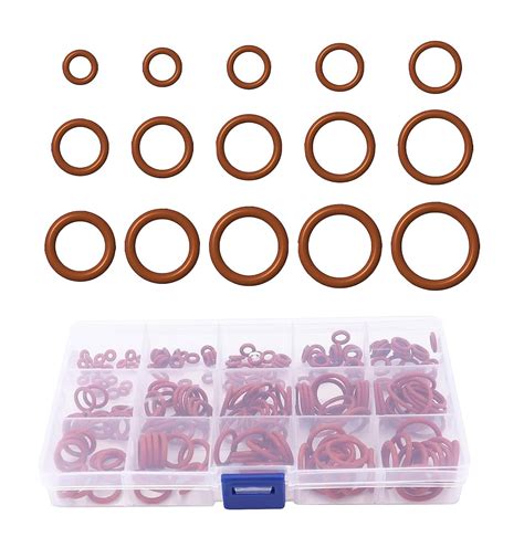 HUAZIZ 350 Pezzi 15 Misure Rosso O Ring Assortimento Kit O Ring