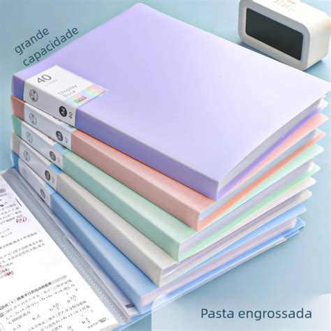 Pasta Com Plastico Dentro - Pasta Catálogo A4 - Kit Inclui 60 Envelopes de Plástico, para ...