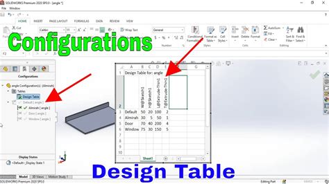 How To Add Configurations Of Part In Solidworks By Using Design Table