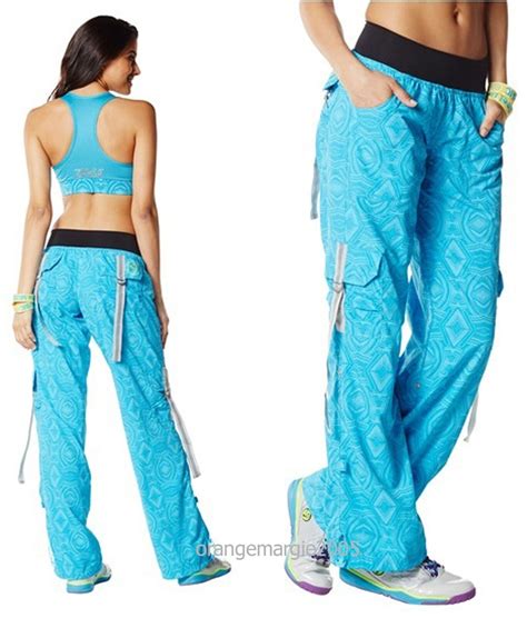 Zumba Cargo Pants Converts To Capris Essential Bangin Blue