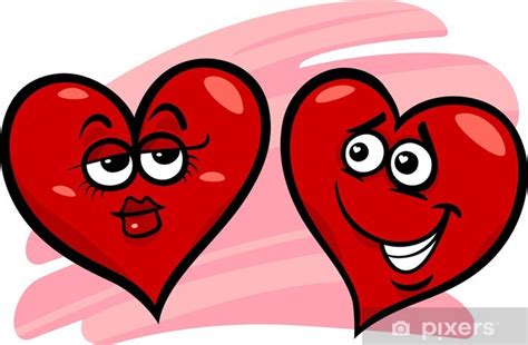 Sticker Hearts In Love Cartoon Illustration Pixers Uk