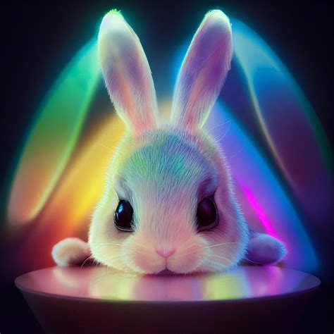 Premium Photo Tiny Cute And Adorable Rainbow Rabbit