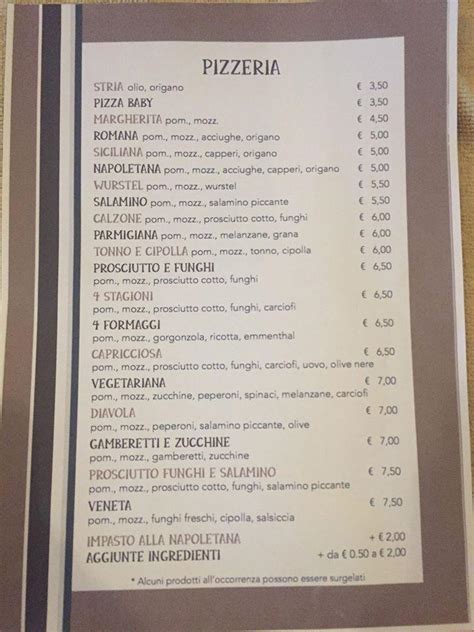 Menu At Birreria Pizzeria Il Carretto Salizzole