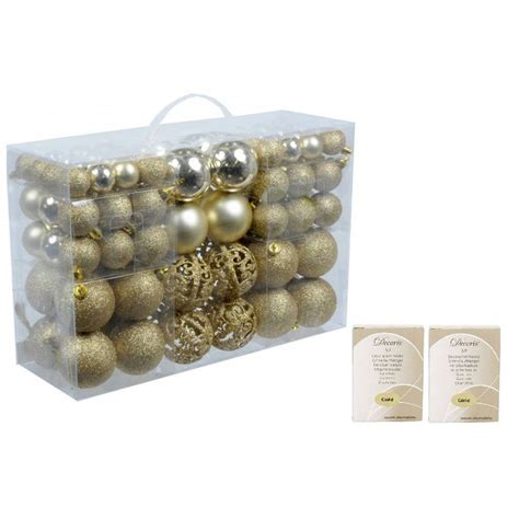 Set Van X Voordelige Gouden Kerstballen Met Kerstbalhaakjes