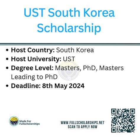 South Korea Scholarships Ust South Korea Scholarships 2024 2025