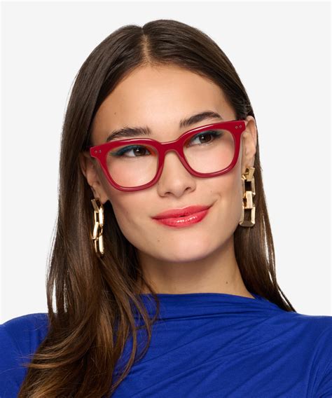 Romy Square Burgundy Full Rim Eyeglasses | Eyebuydirect Canada