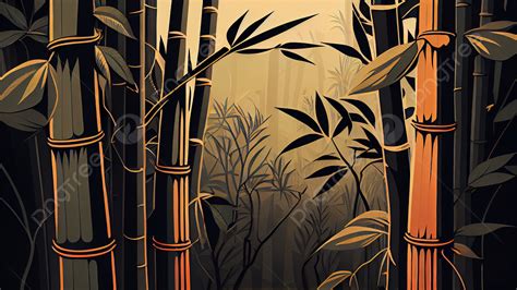 Bamboo Forest Vintage Style Illustration Background Bamboo Bamboo