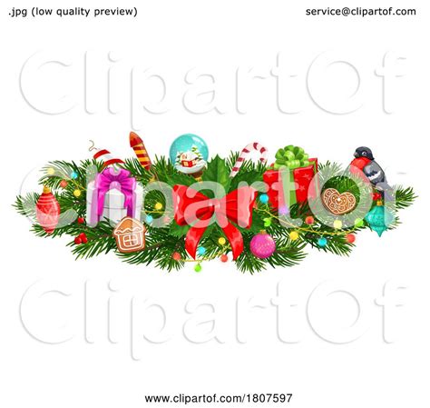 Christmas Garland Border Design Element by Vector Tradition SM #1807597