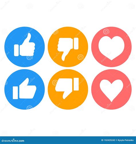 Thumbs Up And Heart Icon On Transparent Background Social Network