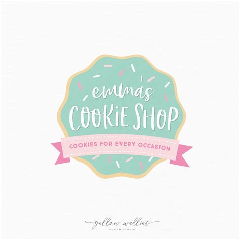 Sprinkle Sugar Cookie Premade Logo Design | Bakery Logo | Dessert Logo | Donut Logo | Cute ...