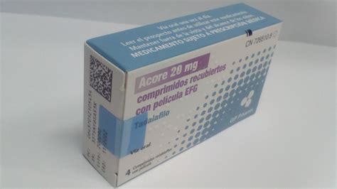 Acore 20 Mg Comprimidos Recubiertos Con Pelicula Efg 4 Comprimidos