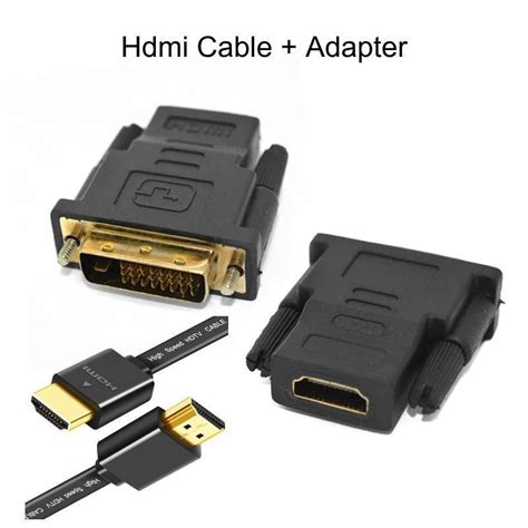 Dvi to Hdmi Cable + Adapter 1m Black | Shopikbuzz