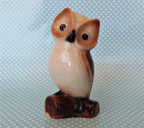 Vintage Ceramic Owl Figurine Tall Etsy Ceramic Owl Vintage