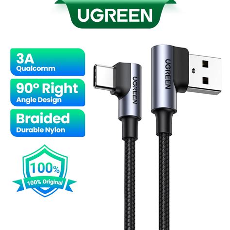 Ugreen Nylon Usb C Cabo Duplo Graus Carregador R Pido Tipo C