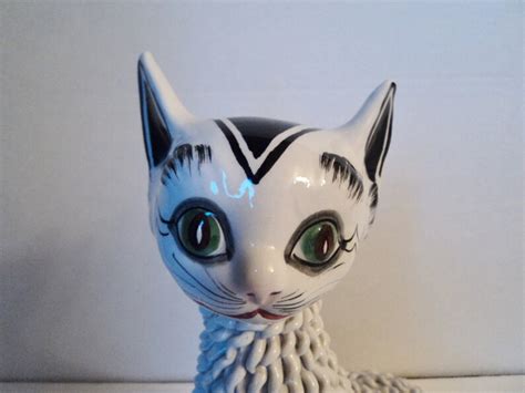 Italian Spaghetti Porcelain Cat Figurine Rare Etsy