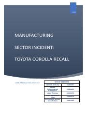 Toyota Corolla Recall in 2023: Safety Concerns and Lean | Course Hero