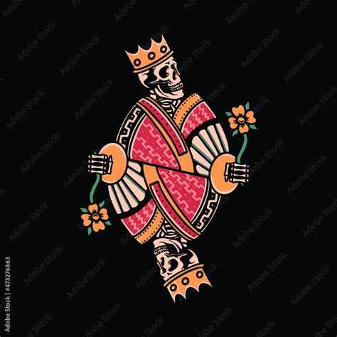 Skull King Tattoo Vector Design Stock Vector Adobe Stock