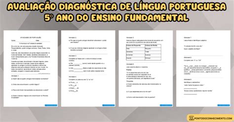 Arquivo de Atividades pedagógicas de avaliação Língua Portuguesa 5º ano