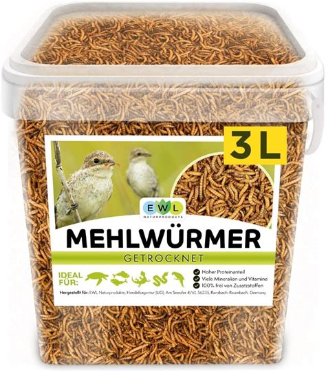 Ewl Naturprodukte Mehlw Rmer Getrocknet Ltr Premium Insektensnack