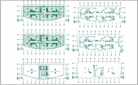 Electrical Lighting And Power Line View In Plan Of Commercial Building