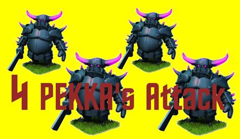 FIRST PEKKA ATTACK!! 4 PEKKAS + Barbarian King - YouTube