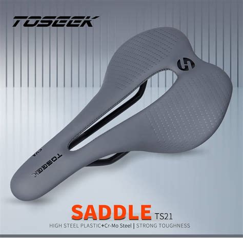 Buy TOSEEK Plastic Pvc Bicycle Saddle Breathable Leather Grey Mtb