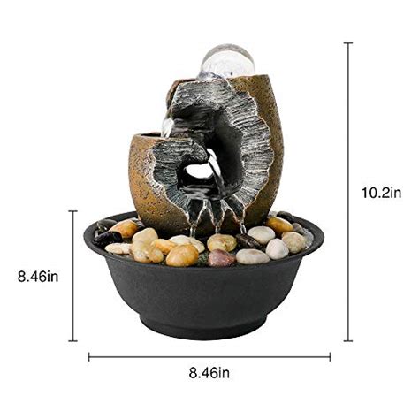 Valentinyii Tabletop Water Fountain With Rolling Ball And Led Light