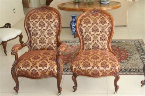 Antique Victorian Walnut Grandmother And Grandfather Chair For Sale In