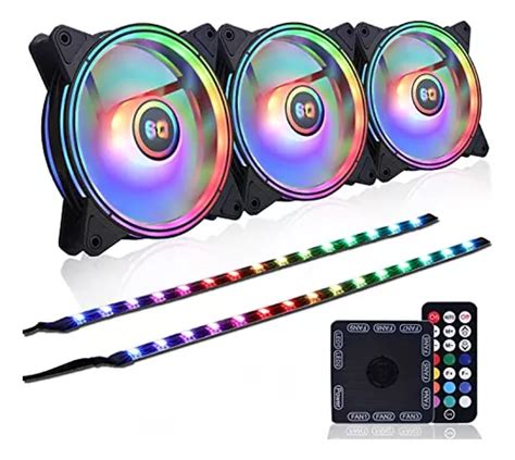 Ventiladores Rgb Pc 120 Mm Paquete De 3 Kit Led Rgb 2 Meses Sin