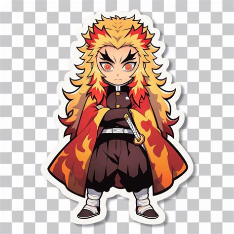 Demon Slayer Chibi Kyojuro Rengoku Sticker Anime Png Sticker