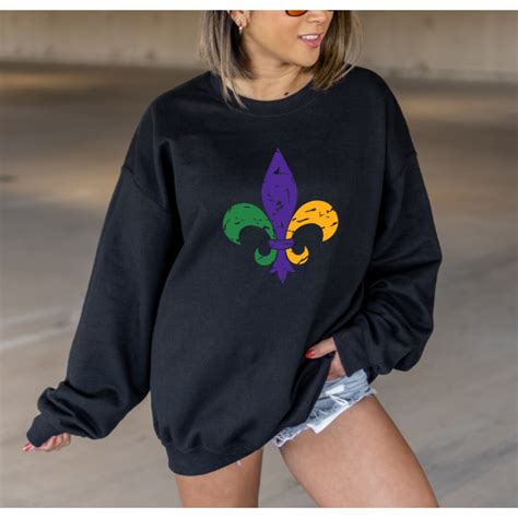 Fleur De Lis Sweatshirt Mardi Gras Sweatshirt Nola Sweatshirt Flower