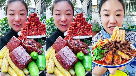 Rural Asmr Eat Braised Pork Spicy Tofu And Sichuan Spicy Sauce Youtube