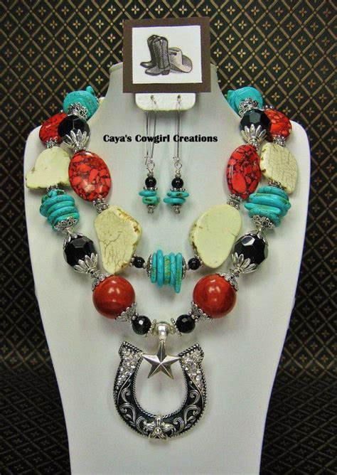 Chunky Western Cowgirl Turquoise Necklace Set