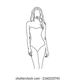 Trendy Line Art Woman Body Female Stock Vector Royalty Free